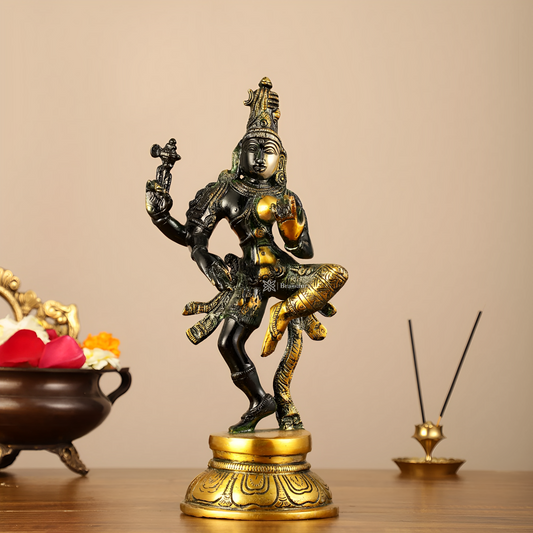 Brass Elegant Aardhnareshwar Idol for Home and Decor | Weight 3.25 Kg Height 12 inch