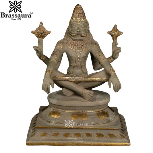 Brass Narshimha Statue For Home Decor And Gift Items Weight 6.24 Kg And Height 10.25 Inches