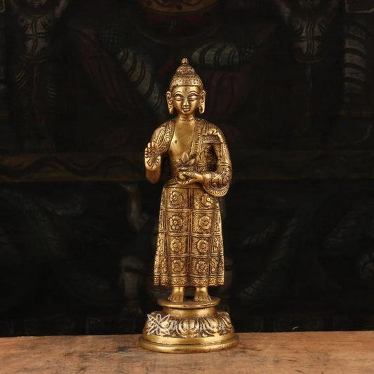 Brass Blessing Standing Buddha Weight 1 kg & Height 8 Inch