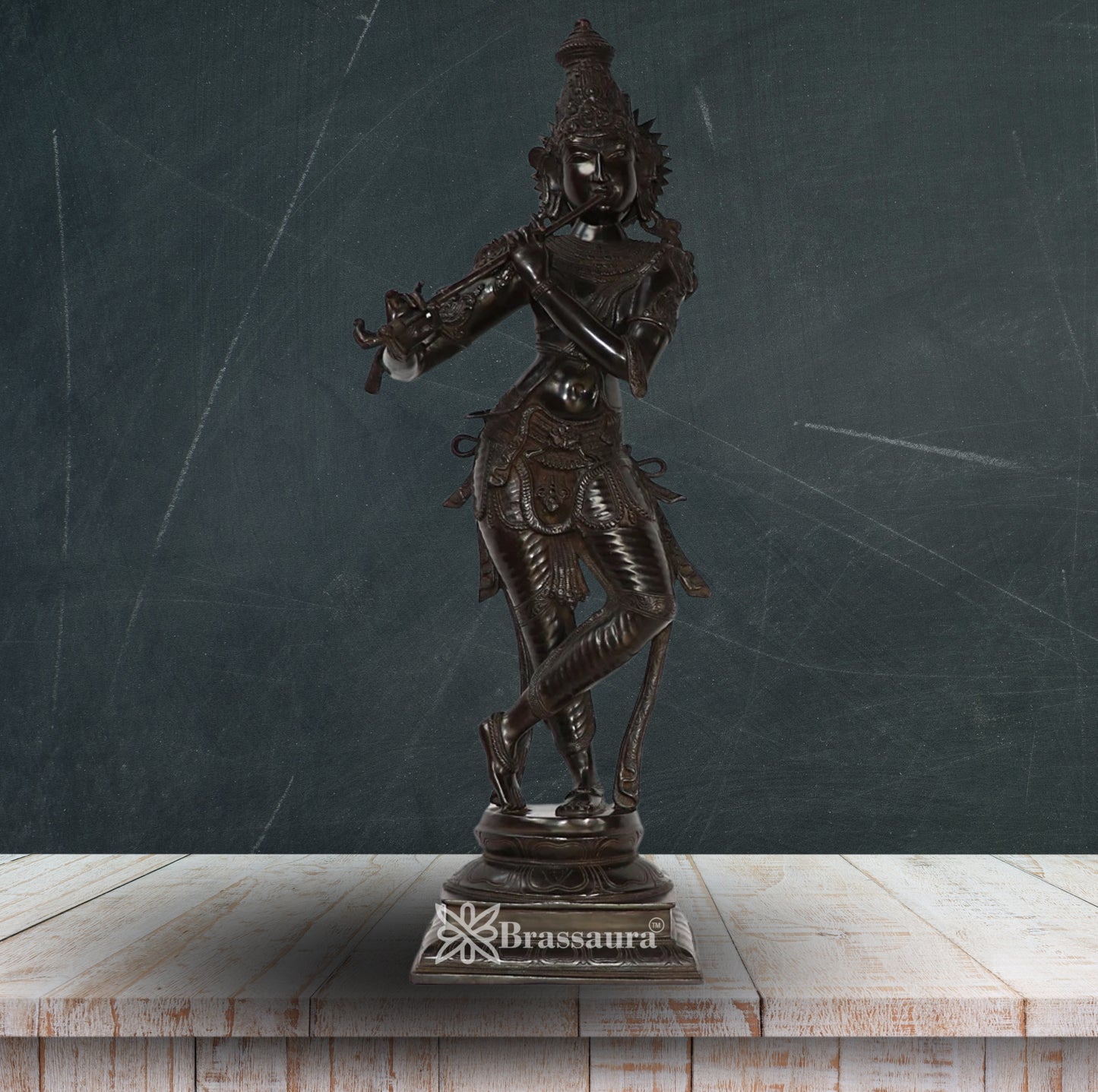 Brass Krishna Murti Weight 20 Kg And Height 35 Inch