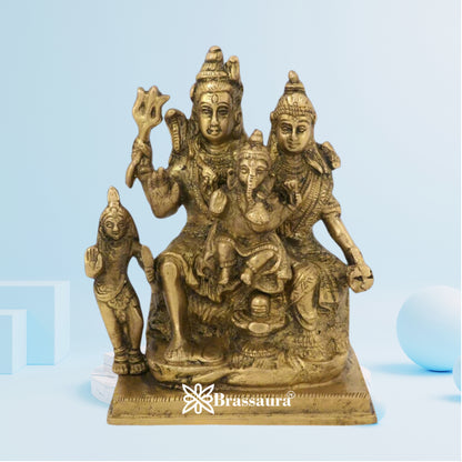 Brass Artistic Shiv Family  Weight 1.5 Kg & Height 6 Inch