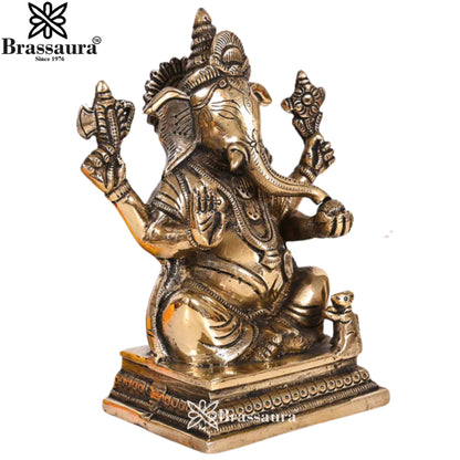 Brass Ganesha Statue Weight 1.82 Kg & Height 7 Inch