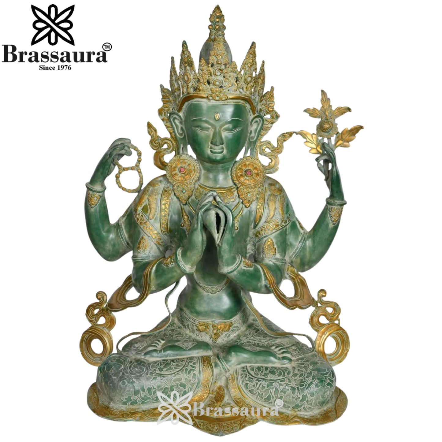 Brass Patina Tara Weight 34 Kg & Height 31 Inch