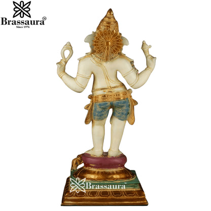 Brass Standing Ganesha Statue Weight 10.7 Kg & Height 19.5 Inch