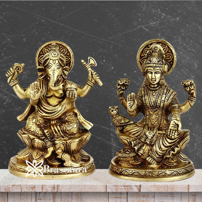 Brass Artistic Lakshmi Ganesh Weight 1.9 kg & Height 5 Inch