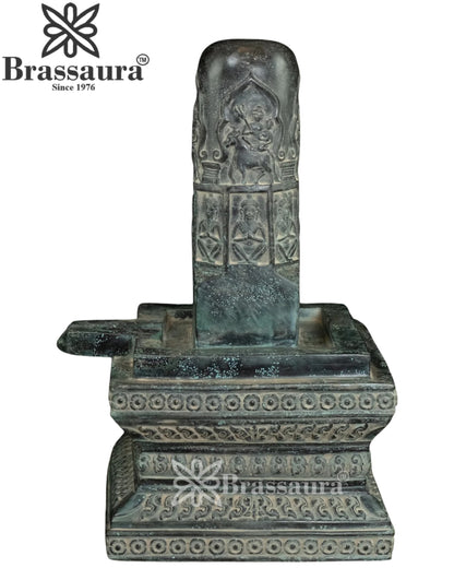 Bronze Vintage Lord Shivling Statue Weight 10.6 Kg And Height 21 Inch