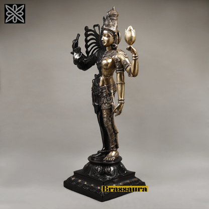 Brass Aardhnareshwar Statue Weight 29.63 kg & Height 40 Inch