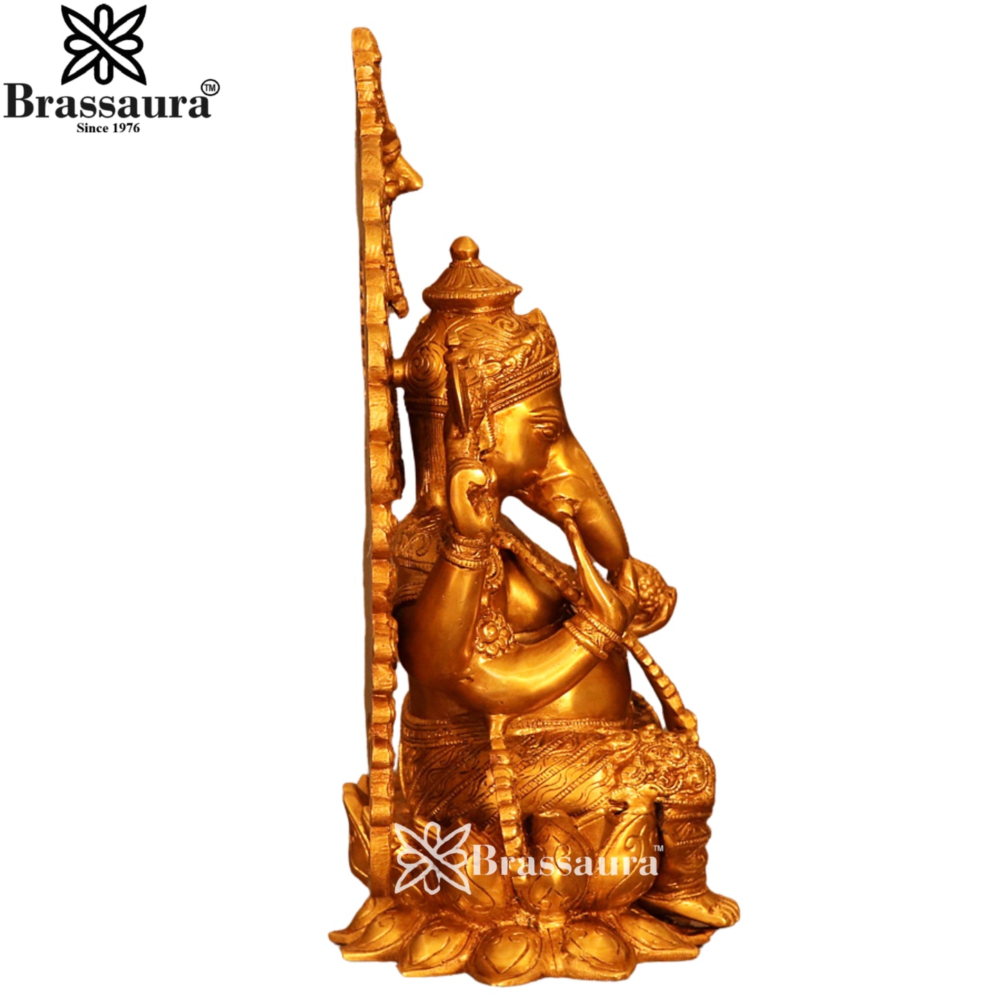 Brass Jewellery Ganesha Statue Weight 10.1 Kg & Height 15.6 Inch