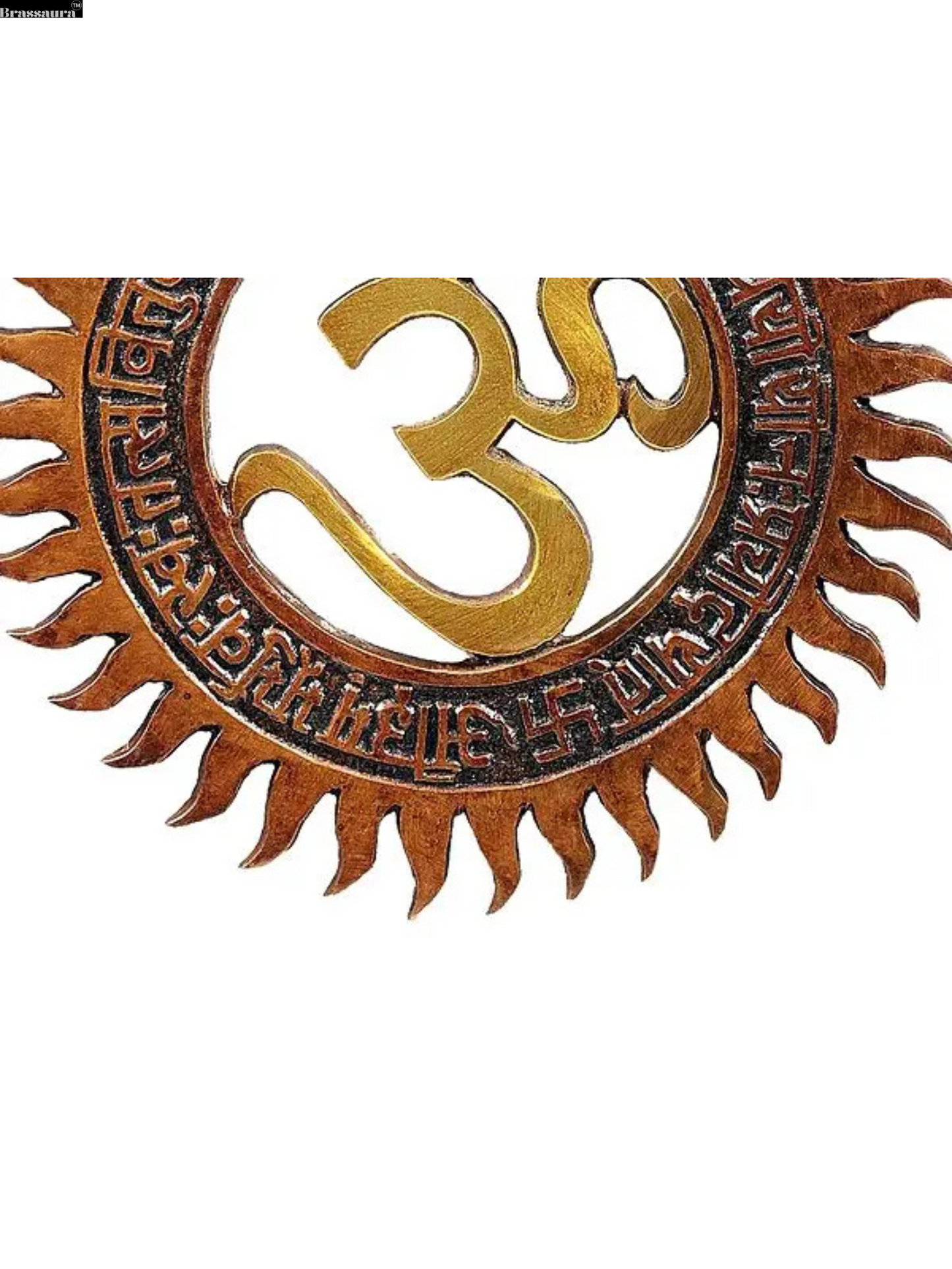 Brassaura™ Om with Gayatri Mantra Wall Hanging Brass Statue – Height 5.91 inches | Weight 0.40 kgs