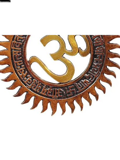 Brassaura™ Om with Gayatri Mantra Wall Hanging Brass Statue – Height 5.91 inches | Weight 0.40 kgs