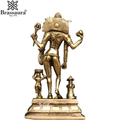 Brassaura™ Brass Bhikshatana Shiva Idol – Height 11 Inches & Weight 2.8 Kgs | Hindu Devotional Idol