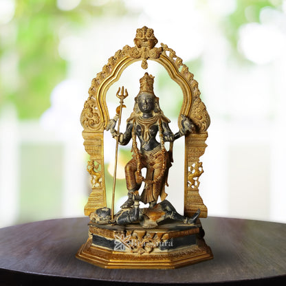 Brass Kali With Kirtimukha Frame Statue Weight 16 Kg And Height 22 Inch