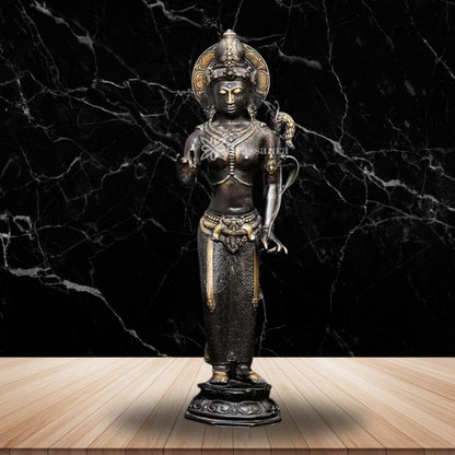 Brass Annapurna Devi Murti Weight 1.95 Kg And Height 17 Inch