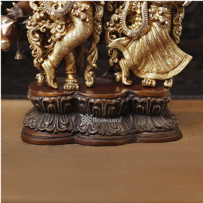Brass Radha Krishna Murti Weight 41.13 Kg And Height 28 Inch