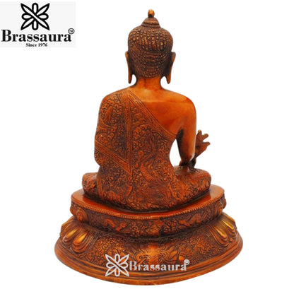 Brass Bhumisprasa Buddha Weight 4.6 kg & Height 11 Inch