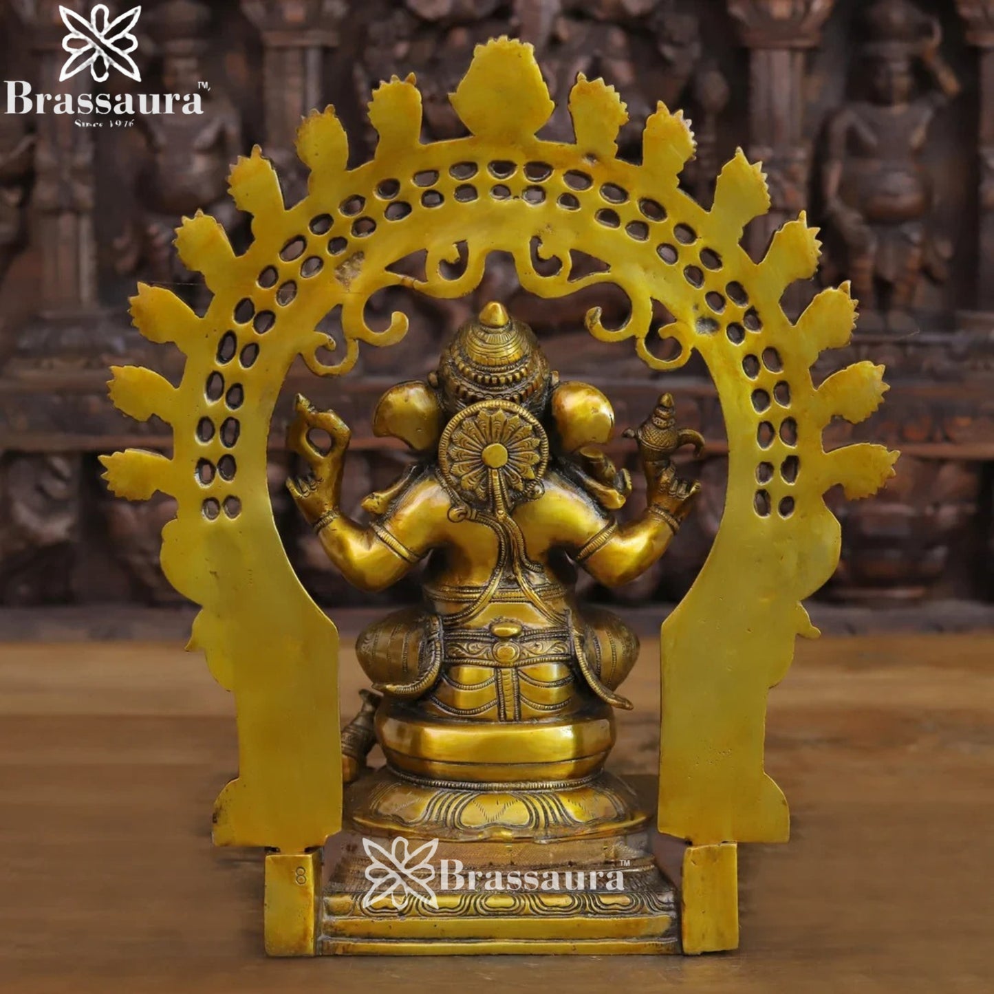 Brass Ring Ganesha Weight 8.58 Kg & Height 15 Inch