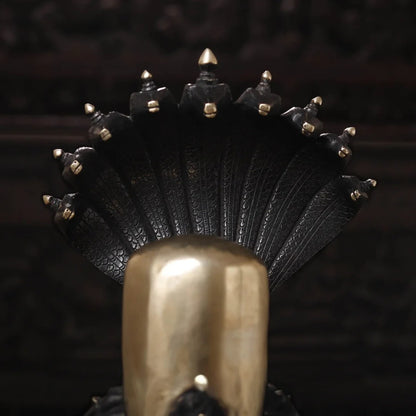 Brass Big Black Shivling With Naagraaj Statue Weight 31 Kg And Height 25 Inch