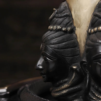 Brass Big Black Shivling With Naagraaj Statue Weight 31 Kg And Height 25 Inch