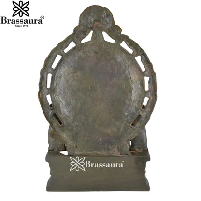 Brass Ring Ganesha Statue Weight 14 Kg & Height 17 Inch