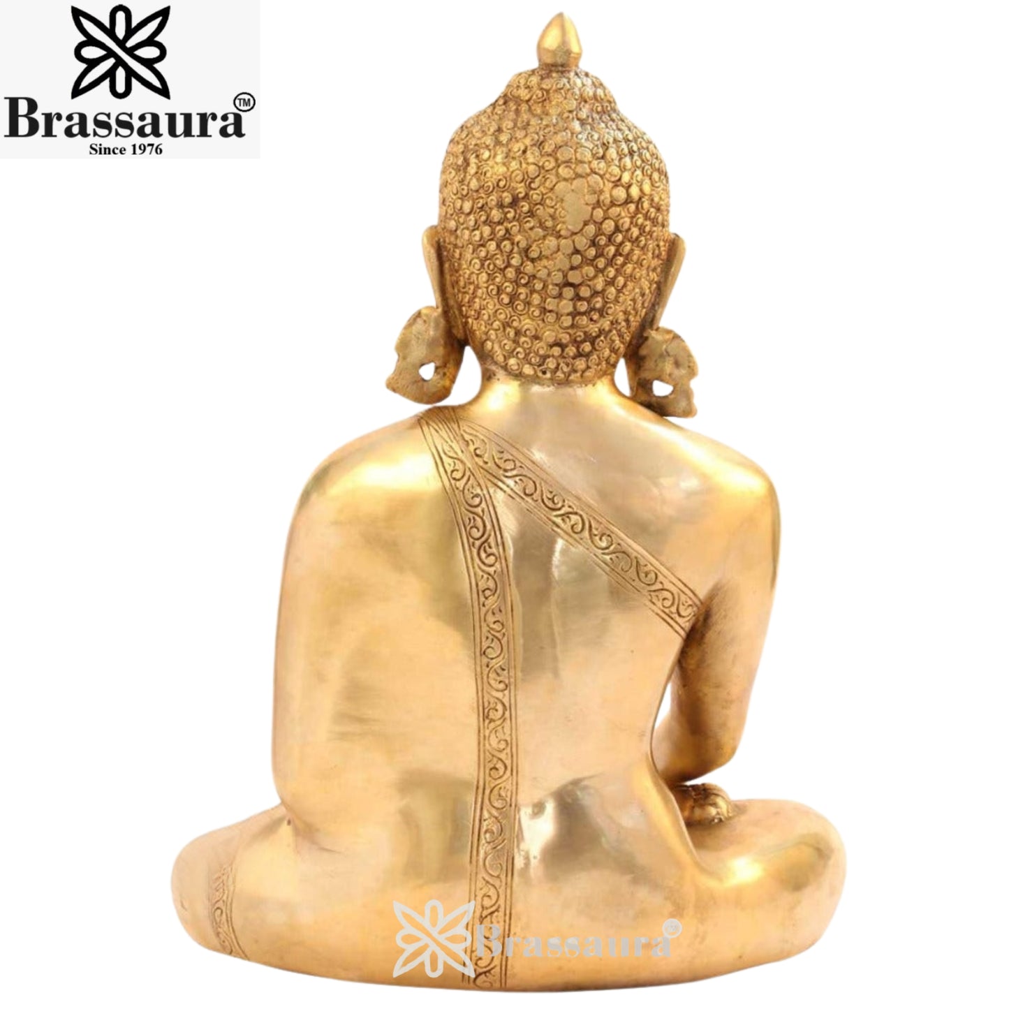 Brass Vintage Royal Golden Buddha Weight 6 Kg & Height 13 inch