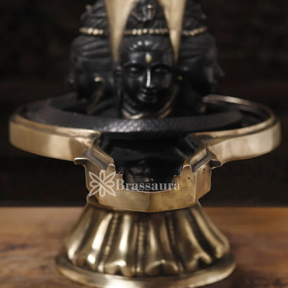 Brass Big Black Shivling With Naagraaj Statue Weight 31 Kg And Height 25 Inch