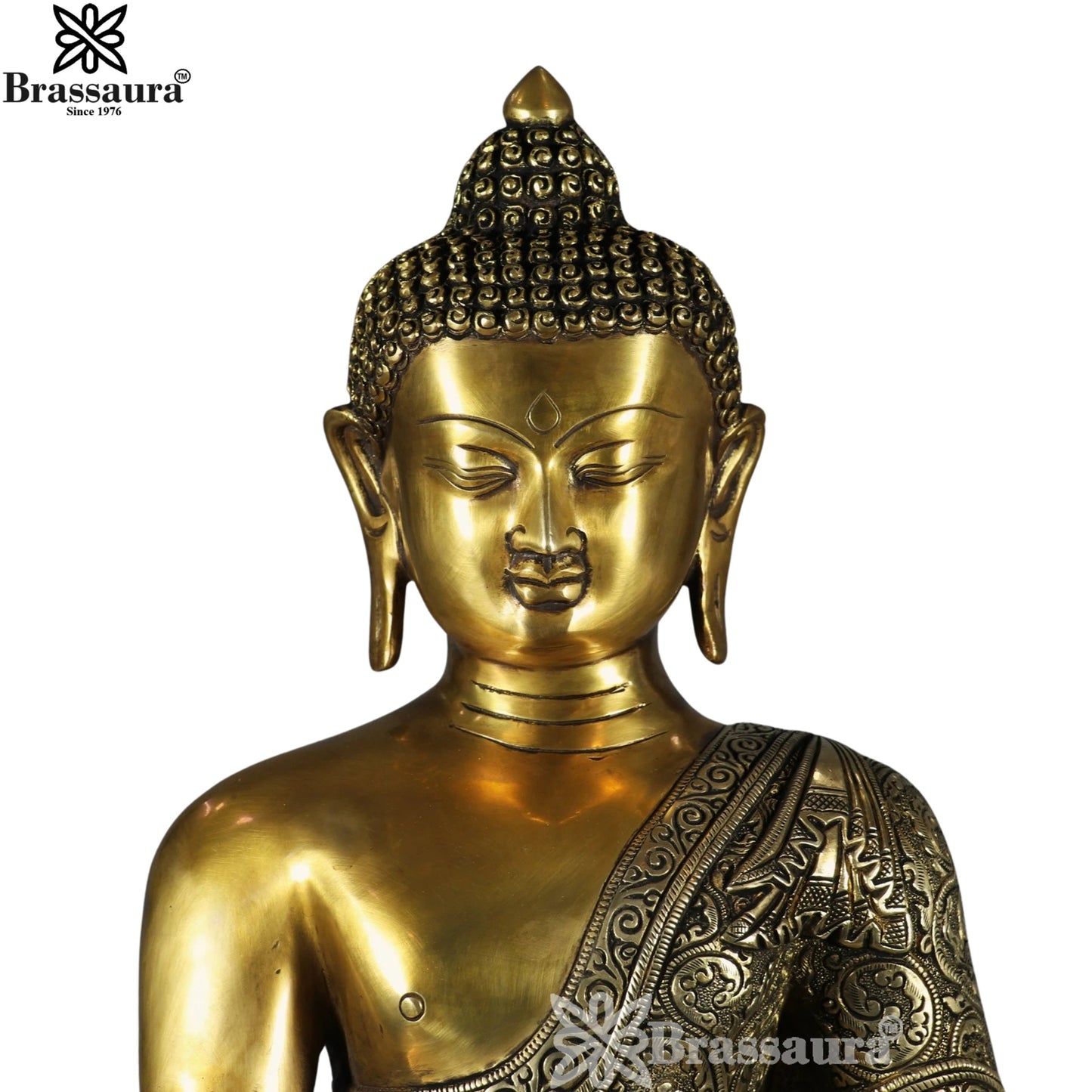 Brass Bhumisprasa Buddha Weight 23 kg & Height 22 Inch