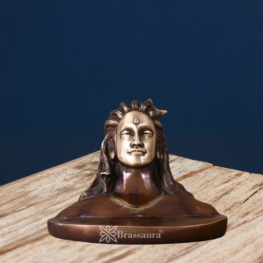 Brass Lord Shiva Head Statue Weight 1.28 Kg And Height 5 Inch