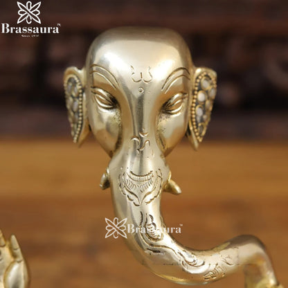 Brass Gem Stone Work Modern Ganesha Weight 2.34 Kg & Height 8 Inch