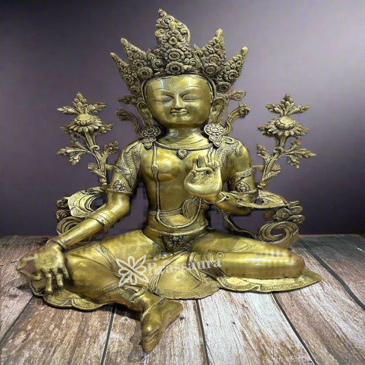 Brass Patina Tara Weight 22.9 Kg & Height 27 Inch