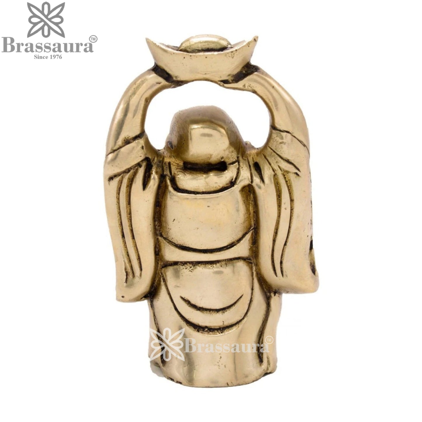 Brass Laughing Buddha Weight 0.4 kg & Height 3.5 Inch