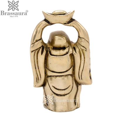 Brass Laughing Buddha Weight 0.4 kg & Height 3.5 Inch