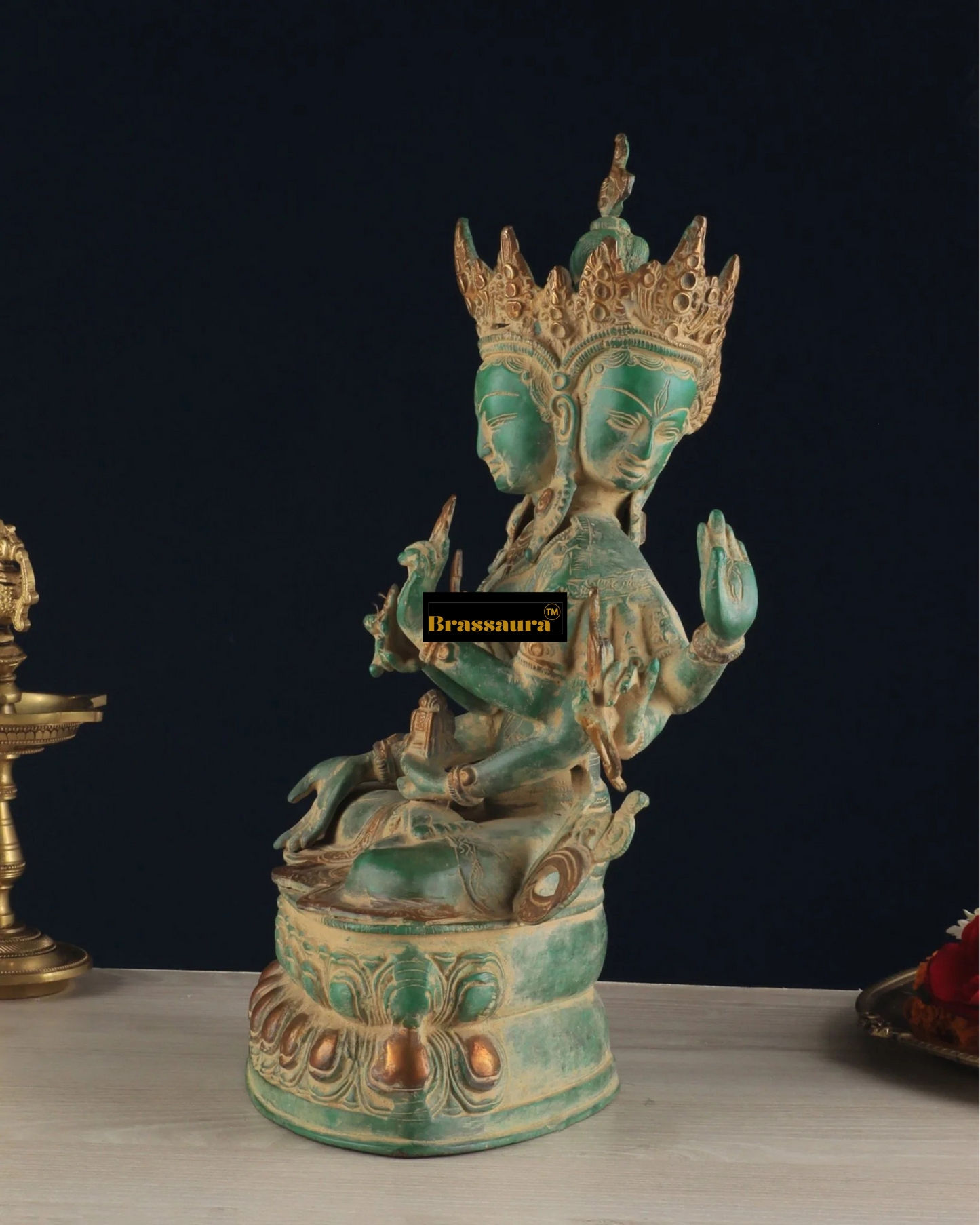 Brassaura™ Pure Brass Tara Idol – Height 13.5 Inches, Weight 5.8 Kgs