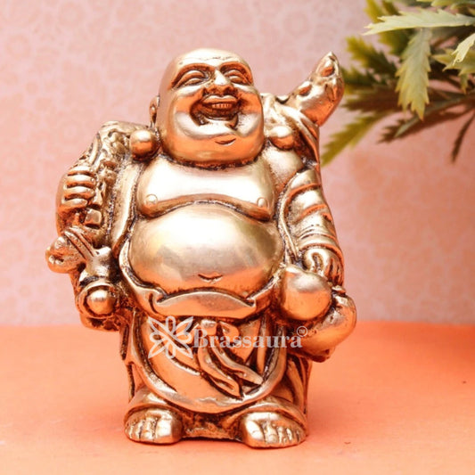 Brass Laughing Buddha Weight 0.4 kg & Height 3.5 Inch