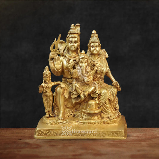 Brass Lord Shiv Parivaar Statue Weight 5.2 Kg And Height 10 Inch