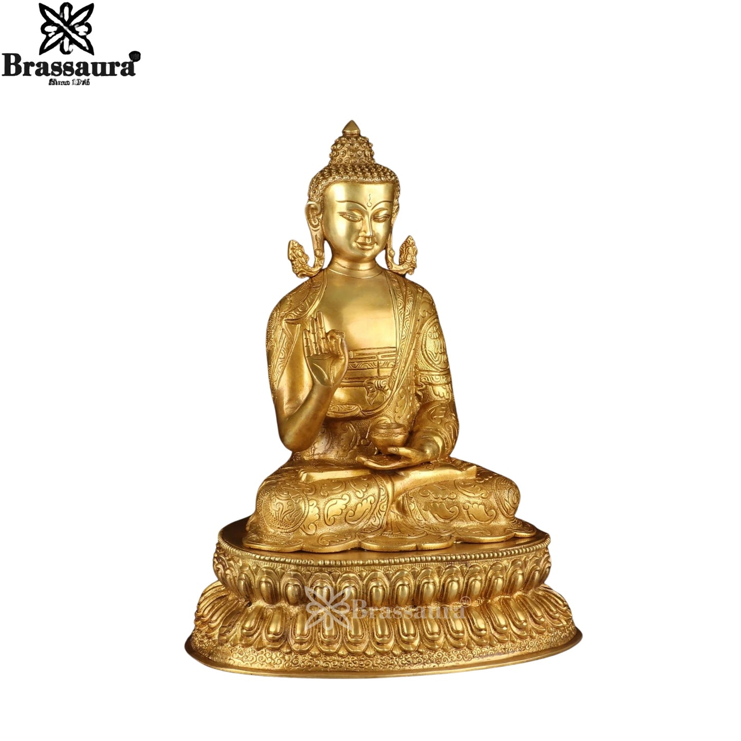 Brass Blessing Royal Golden Buddha Weight 9.6 kg & Height 16 Cm