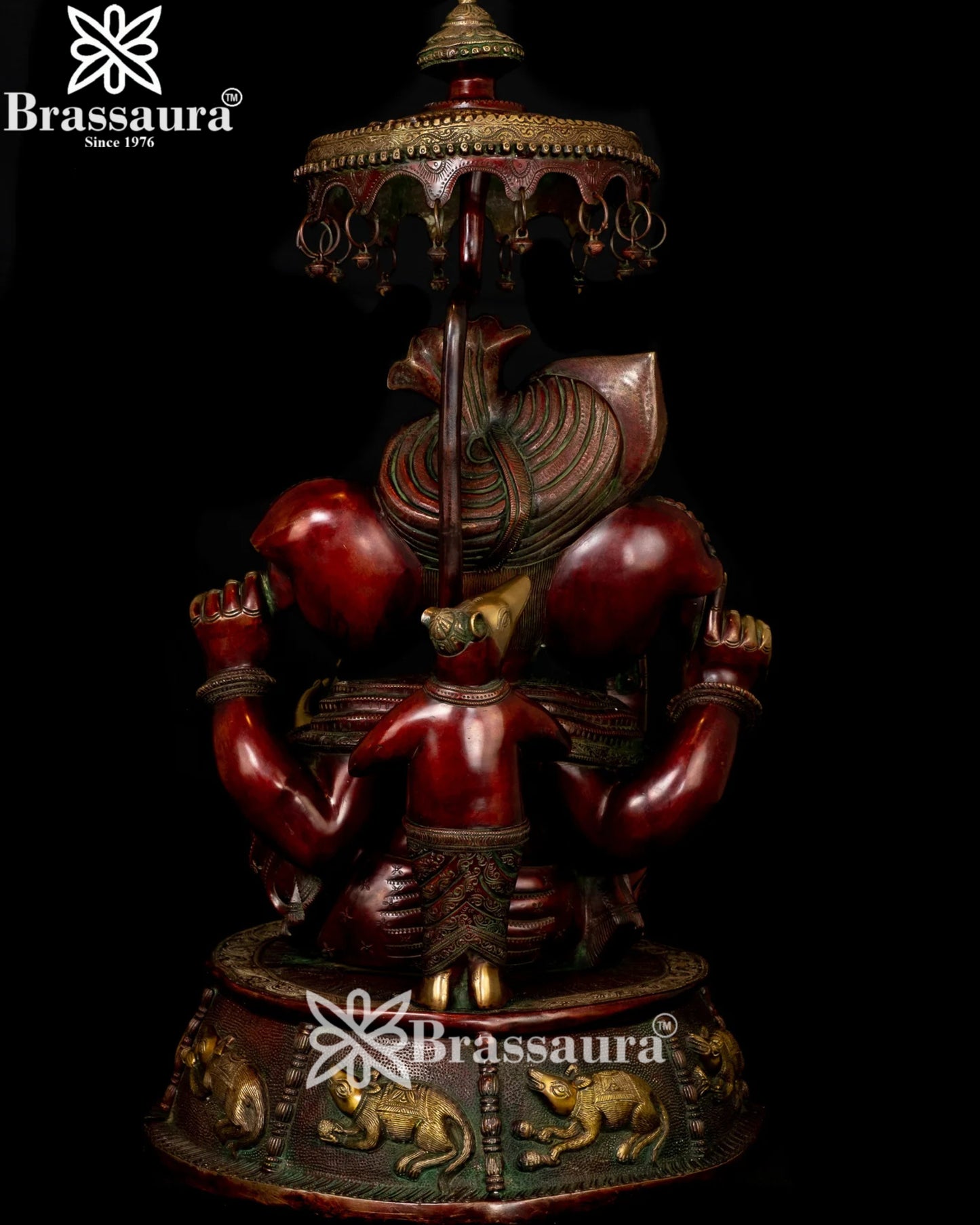 Brass Turban Ganesha Statue Weight 41 Kg And Height 31.5 Inch
