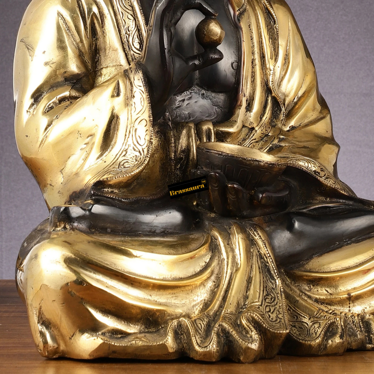 Brassaura™ Pure Brass Handcrafted Lord Buddha in Gyan Mudra – Height 16 Inches & Weight 12 Kgs