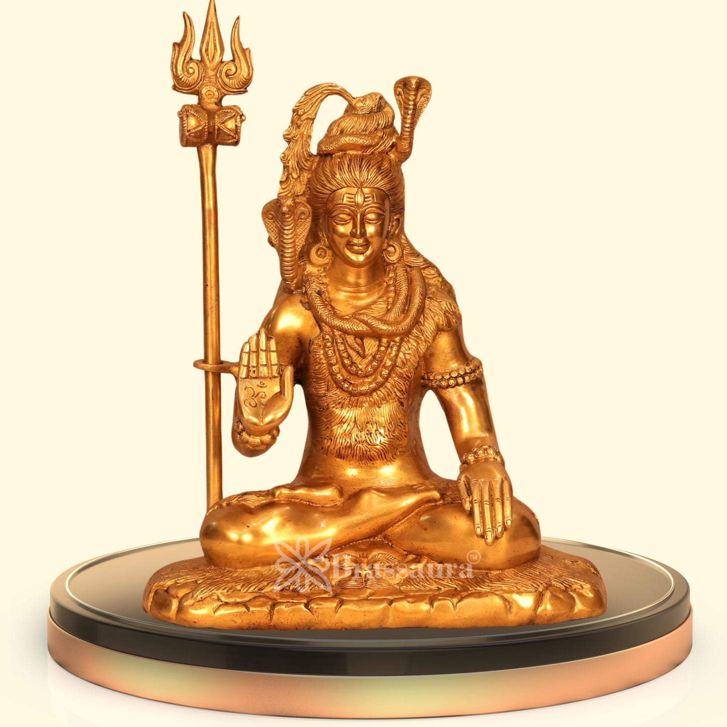 Brassaura™ Traditional Brass Shiva Idol – Height 16 Inches & Weight 11.45 Kgs | Devotional Sculpture