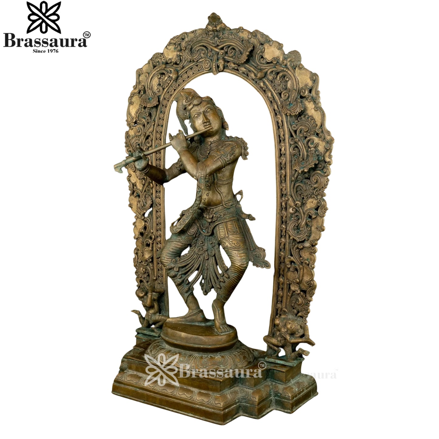 Bronze Krishna Murti Weight 29 Kg And Height 32 Inch