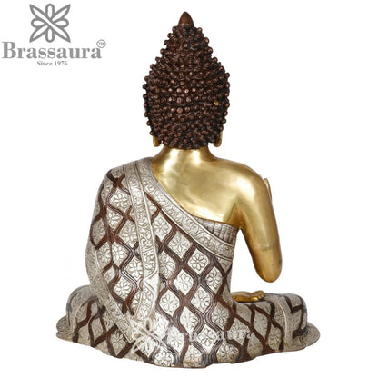 Brass Blessing Buddha Weight 11 kg & Height 17 Inch
