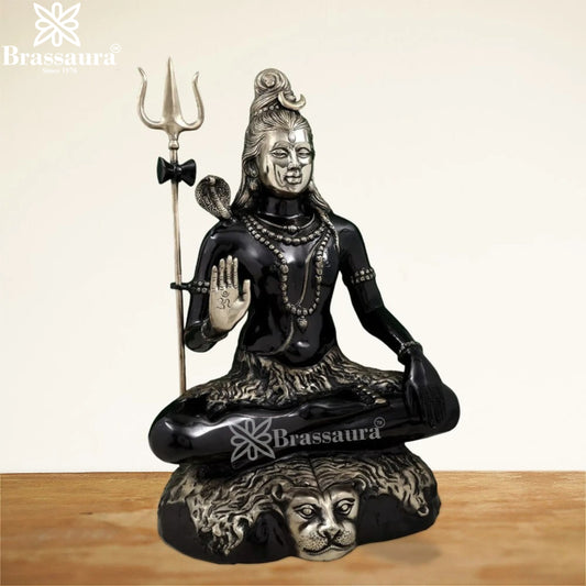 Brassaura™ Compact Brass Lord Shiva Murti – Height 22.5 Inches & Weight 16 Kgs | Devotional Ornament