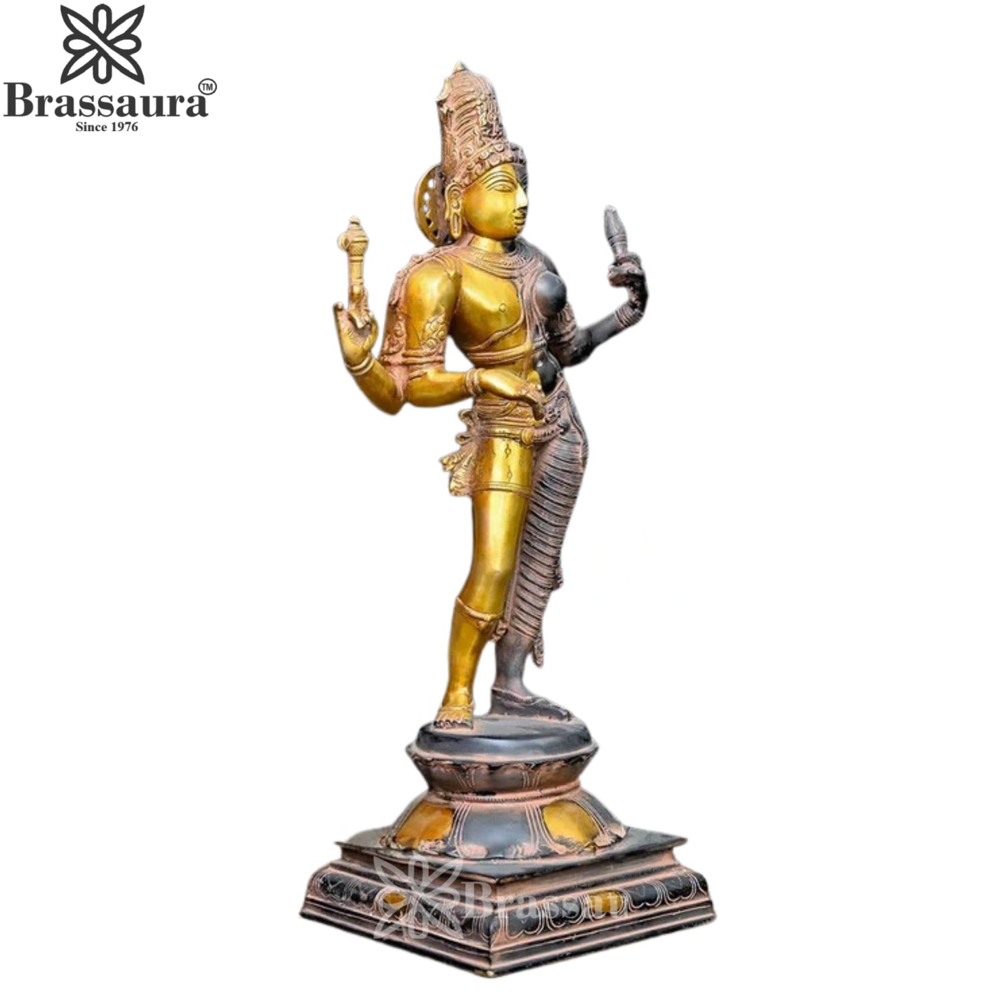Brass Aardhnareshwar Statue Weight 11.28 Kg And Height 23.5 Inch