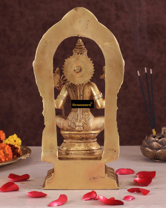 ब्रासौर™ पीतल की राजराजेश्वरी ललिता देवी की मूर्ति - 10 इंच | 2.67 किलो | घर के मंदिर और आध्यात्मिक सजावट के लिए हस्तनिर्मित पीतल की मूर्ति