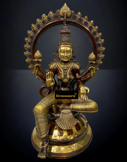 Brassaura™ Divine Brass Deity Set – Ganapati, Saraswati & Lakshmi | Height 27 inch Each | Weight 99 Kg | Premium Home Decor
