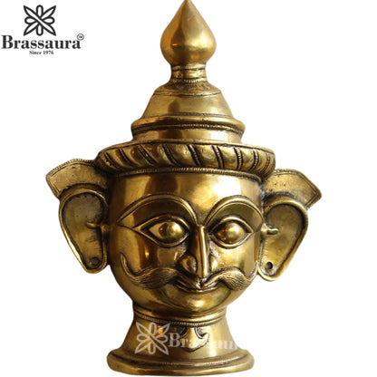 Brass Shiva Mask Statue Weight 2.15 Kg And Height 7 Inch