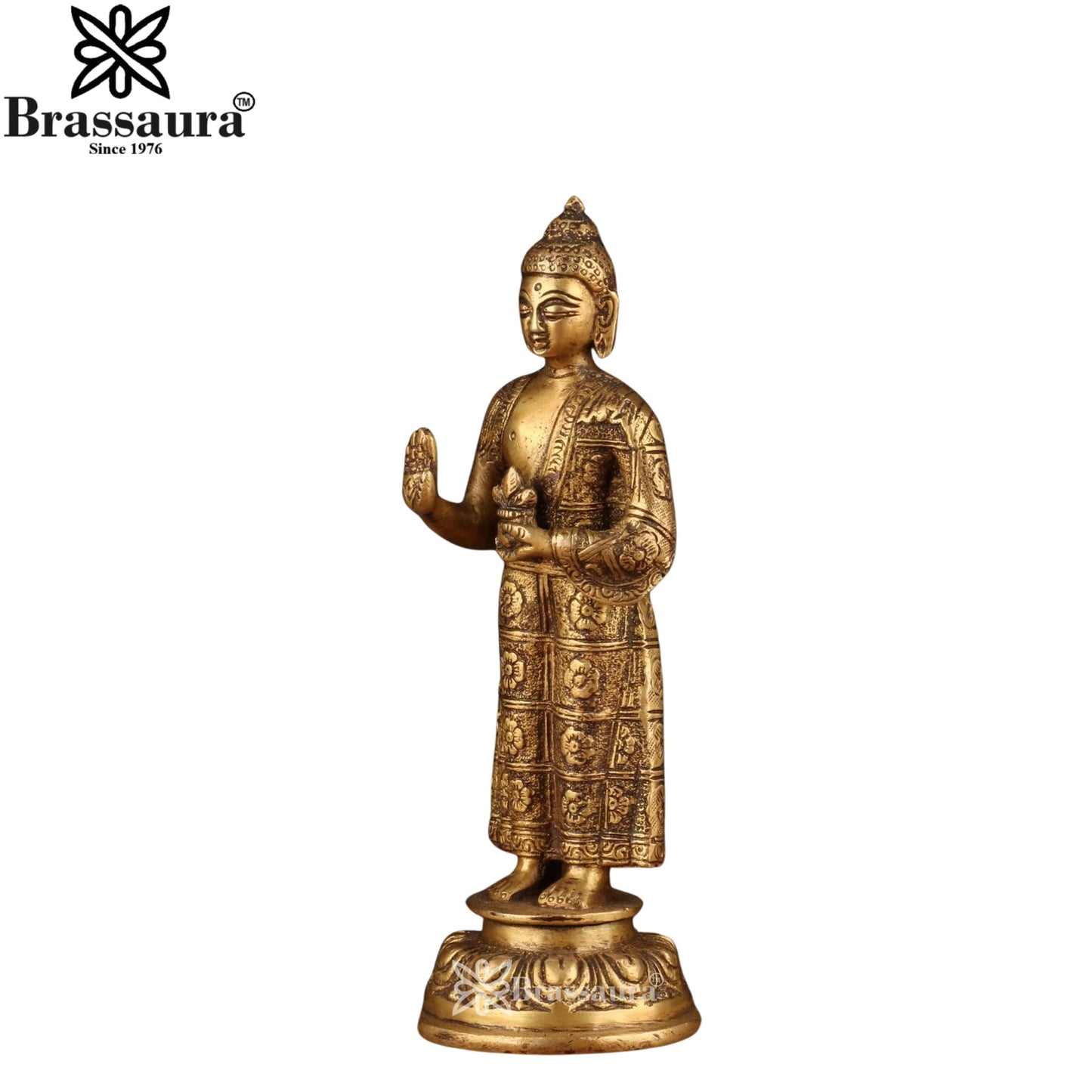 Brass Blessing Standing Buddha Weight 1 kg & Height 8 Inch