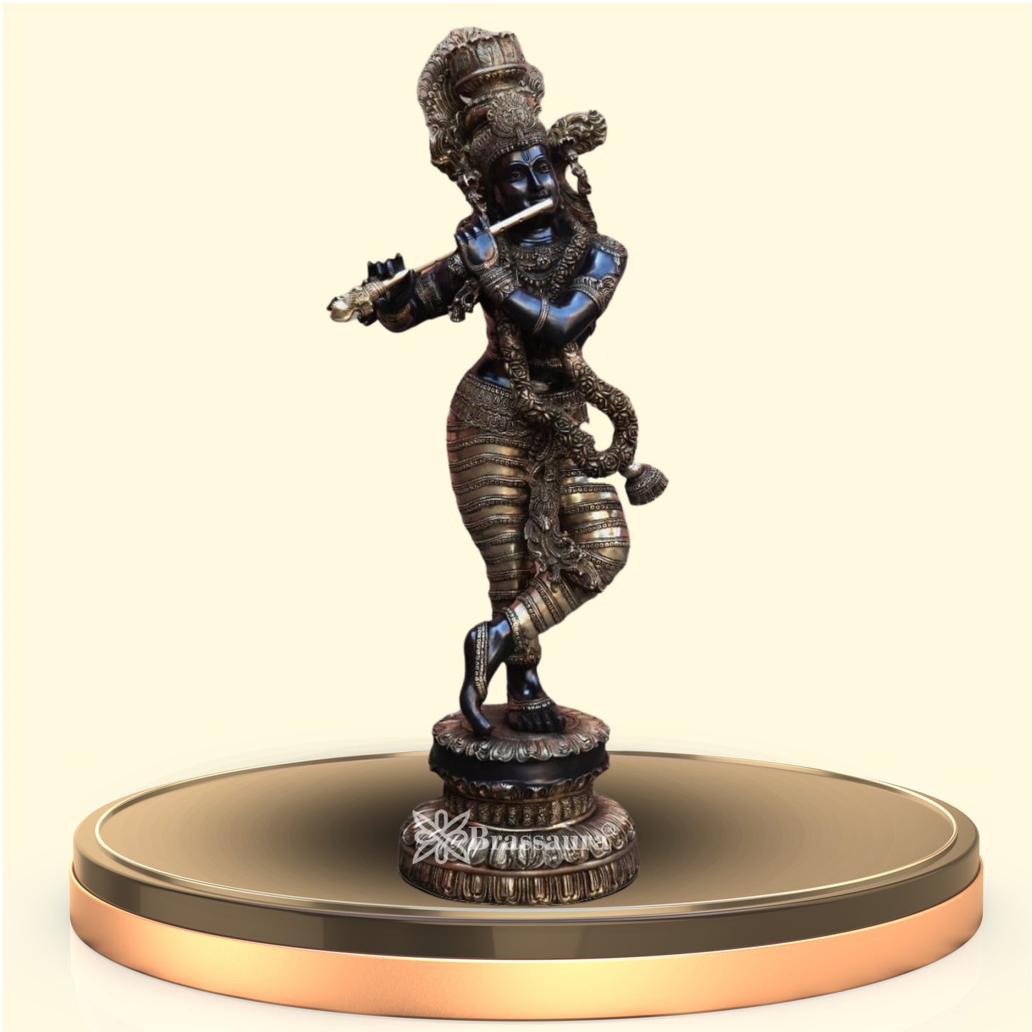 Brass Krishna Murti Weight 48 Kg And Height 45 Inch
