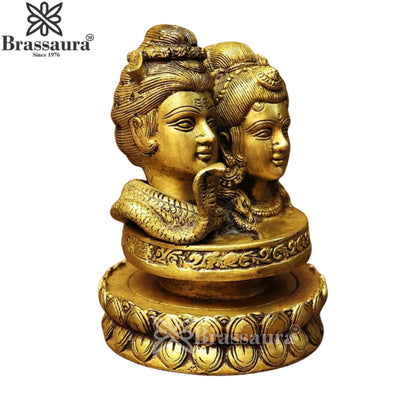 Brass Shiv & Parvati Shivling Statue Weight 2.7 Kg And Height 7 Inch