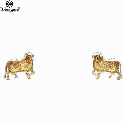 Brass Nandi For Home Décor And Gift Items Weight 1.58 kg Height 4.7 Inch