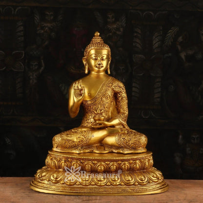 Brass Blessing Buddha Weight 7 kg & Height 12.5 Inch